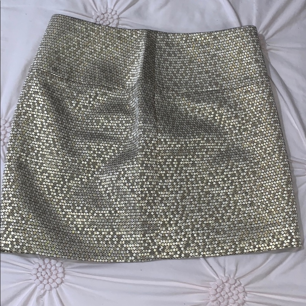 Express Gold shimmer skirt.